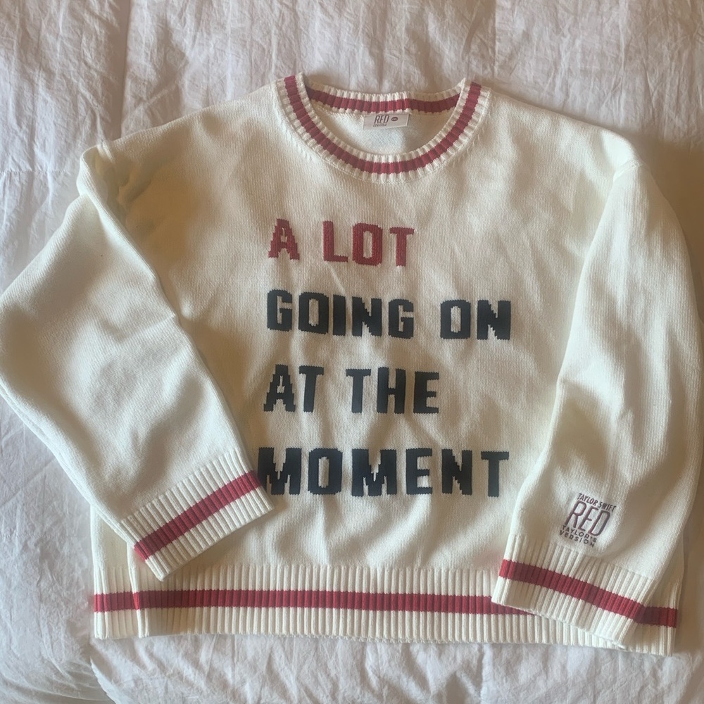 Taylor Swift Red - Cream Sweater with Red and Black Accents